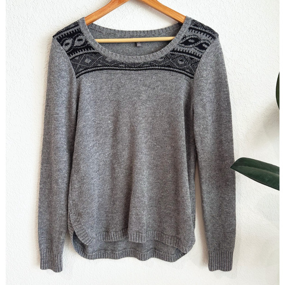 Toad & Co Womens Crew Lambswool Sweater Small Fair Isle Lightweight Preppy Gray - Picture 1 of 9